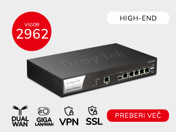 Draytek Vigor Serija 2960 - profesionalni Gigabitni Dual WAN usmerjevalniki 